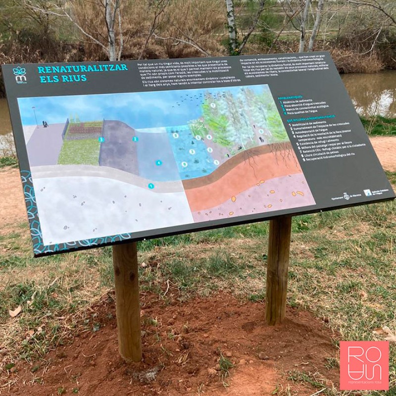 Faristol Fusta per Anella Verda - Senyalització Interpretativa